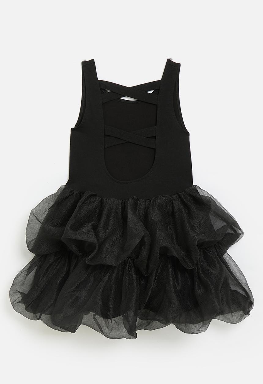 Pop Candy - Tiered bubble dress - black