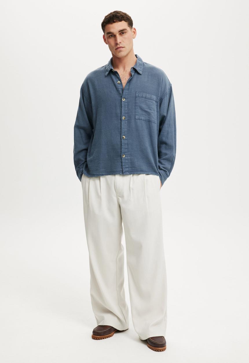 Cotton On - Super Baggy Pleated Pant - Washed Stone