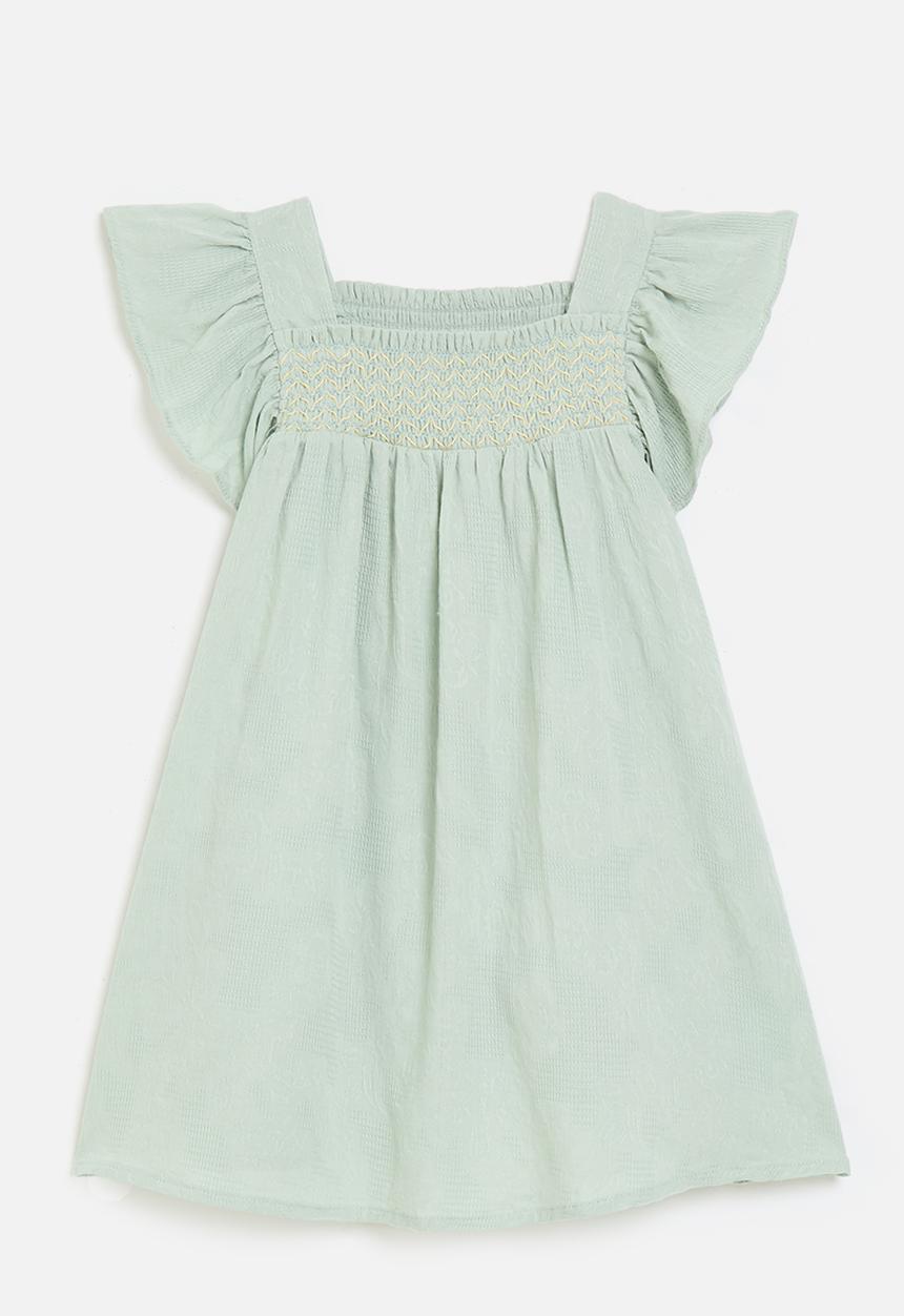 Pop Candy - Frilled sleeved dress - green