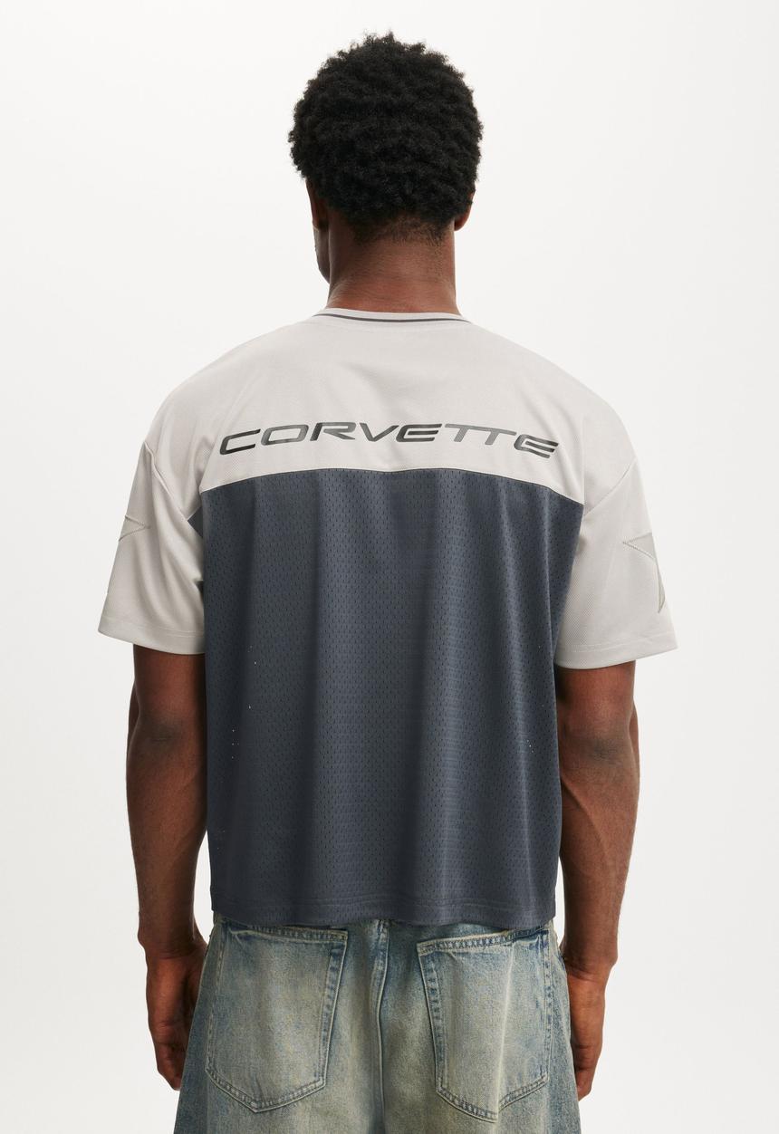 Cotton On - General Motors Crew Neck Football Jersey - Faded Slate