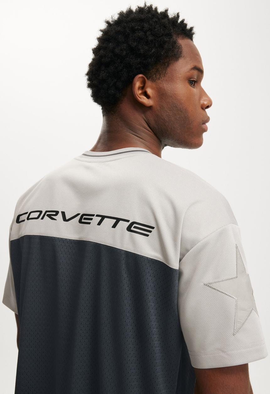 Cotton On - General Motors Crew Neck Football Jersey - Faded Slate