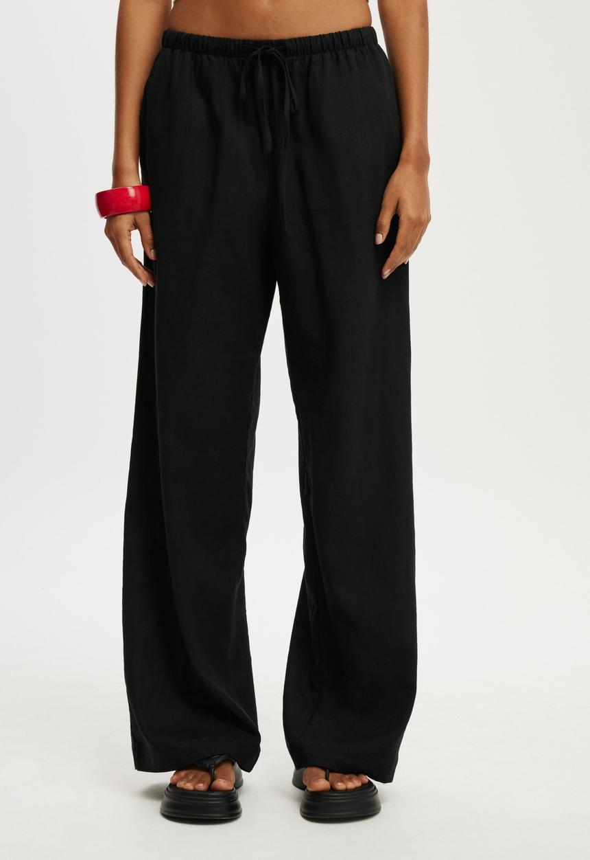 Cotton On - Haven Wide Leg Pant - Pitch Black