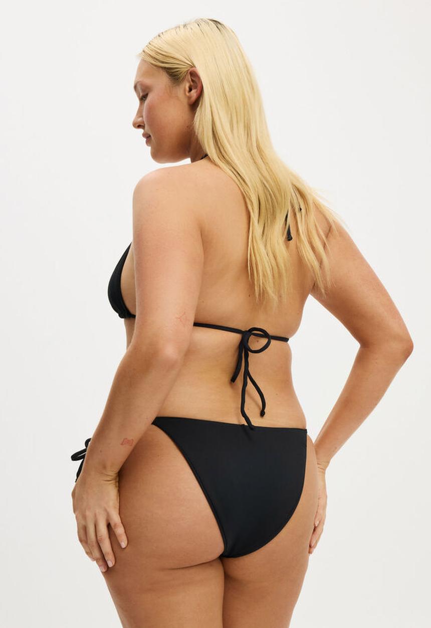 Cotton On - String Tie Side Cheeky Bikini Bottom - Black
