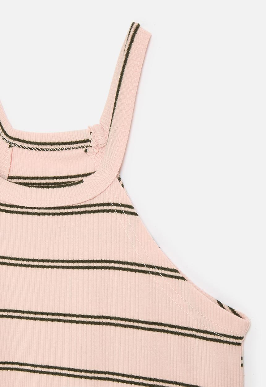 Pop Candy - Striped dress - pink & grey