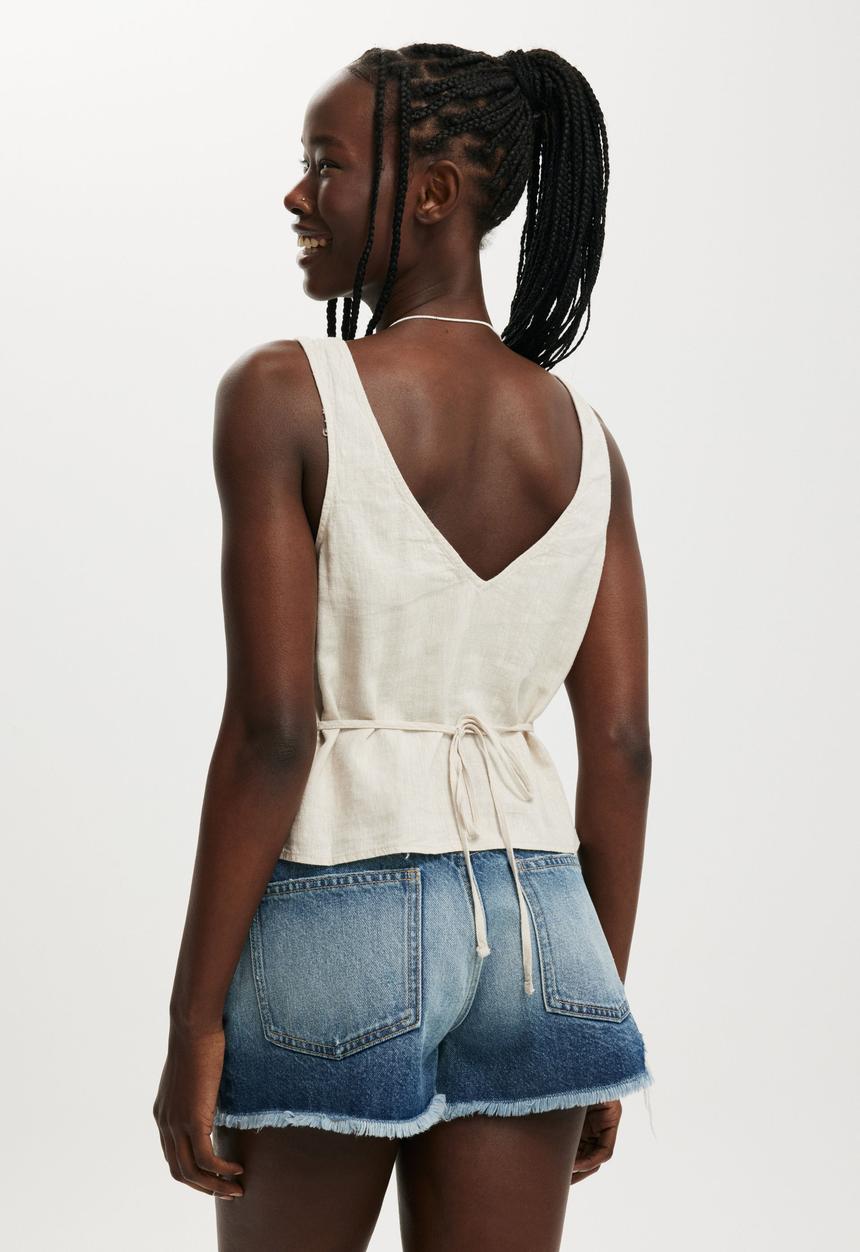Cotton On - Haven button thru top - natural