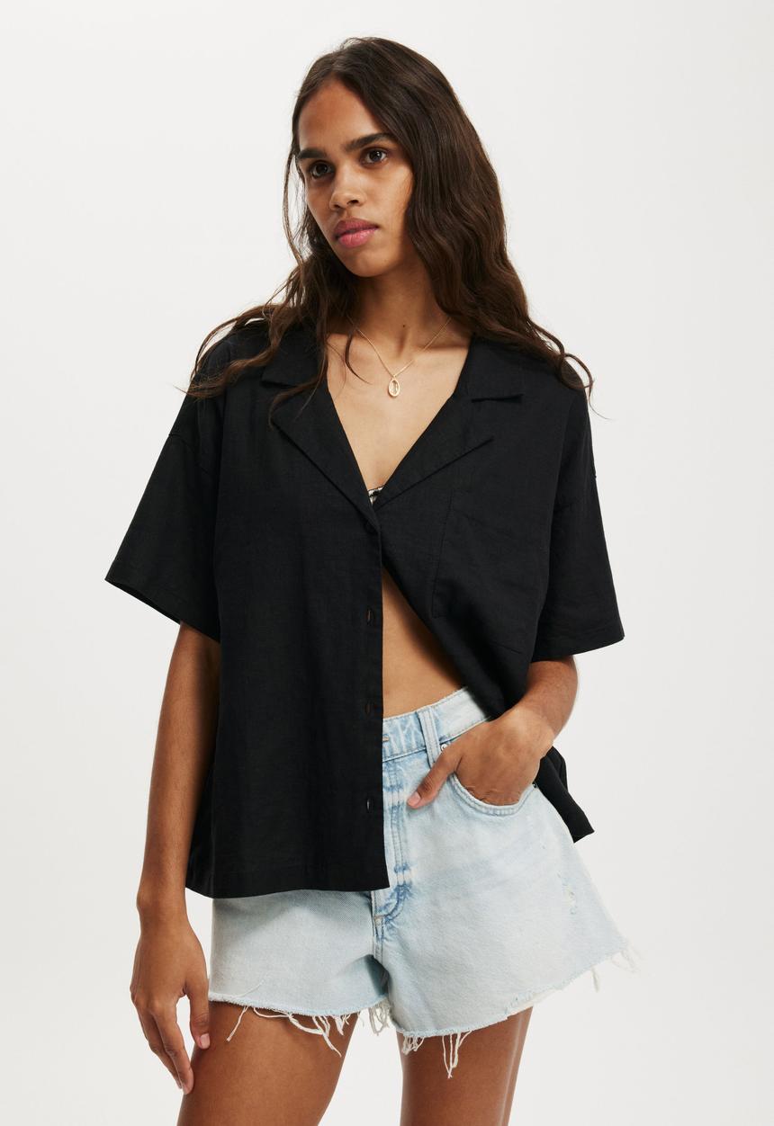 Cotton On - Haven short sleeve shirt - black