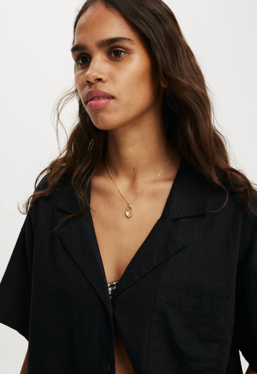 Cotton On - Haven short sleeve shirt - black