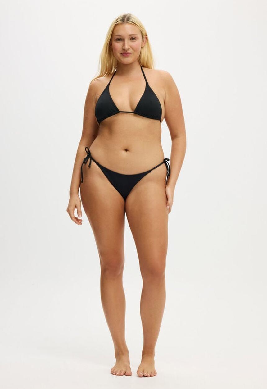 Cotton On - String Tie Side Brazilian Bikini Bottom - Black