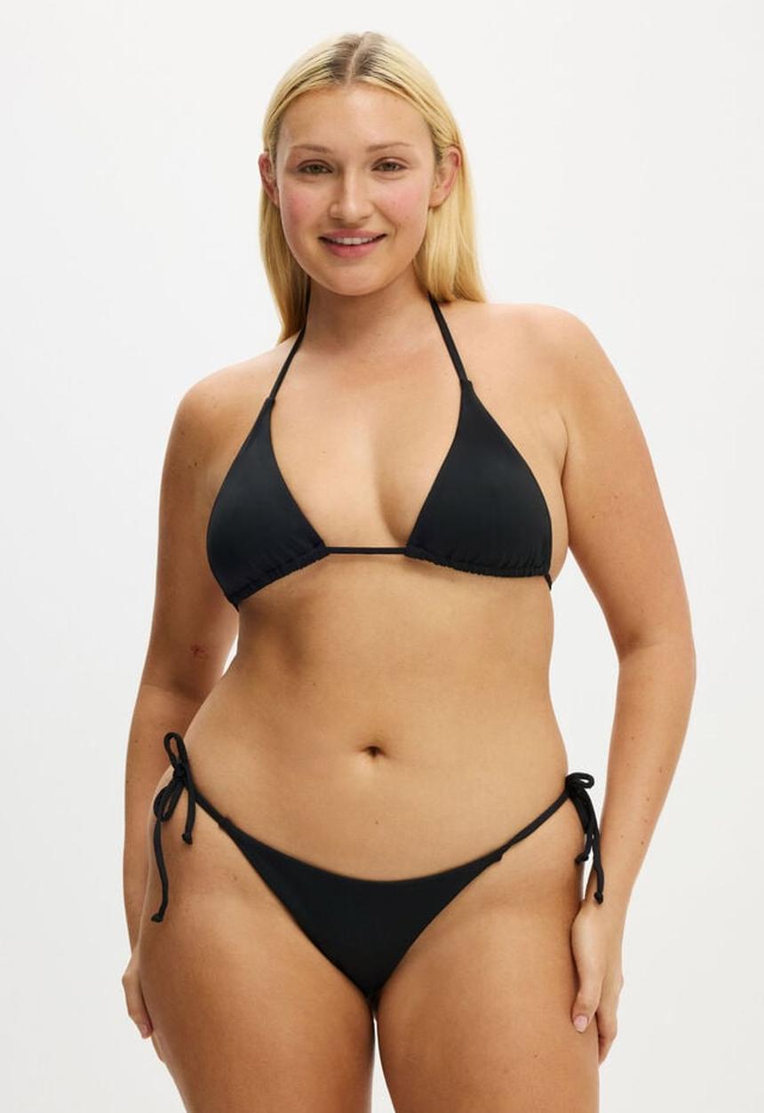 Cotton On - String Tie Side Brazilian Bikini Bottom - Black