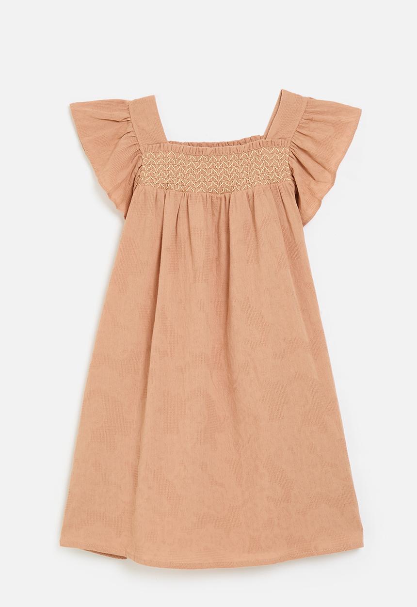 Pop Candy - Frilled sleeved dress - burnt orange