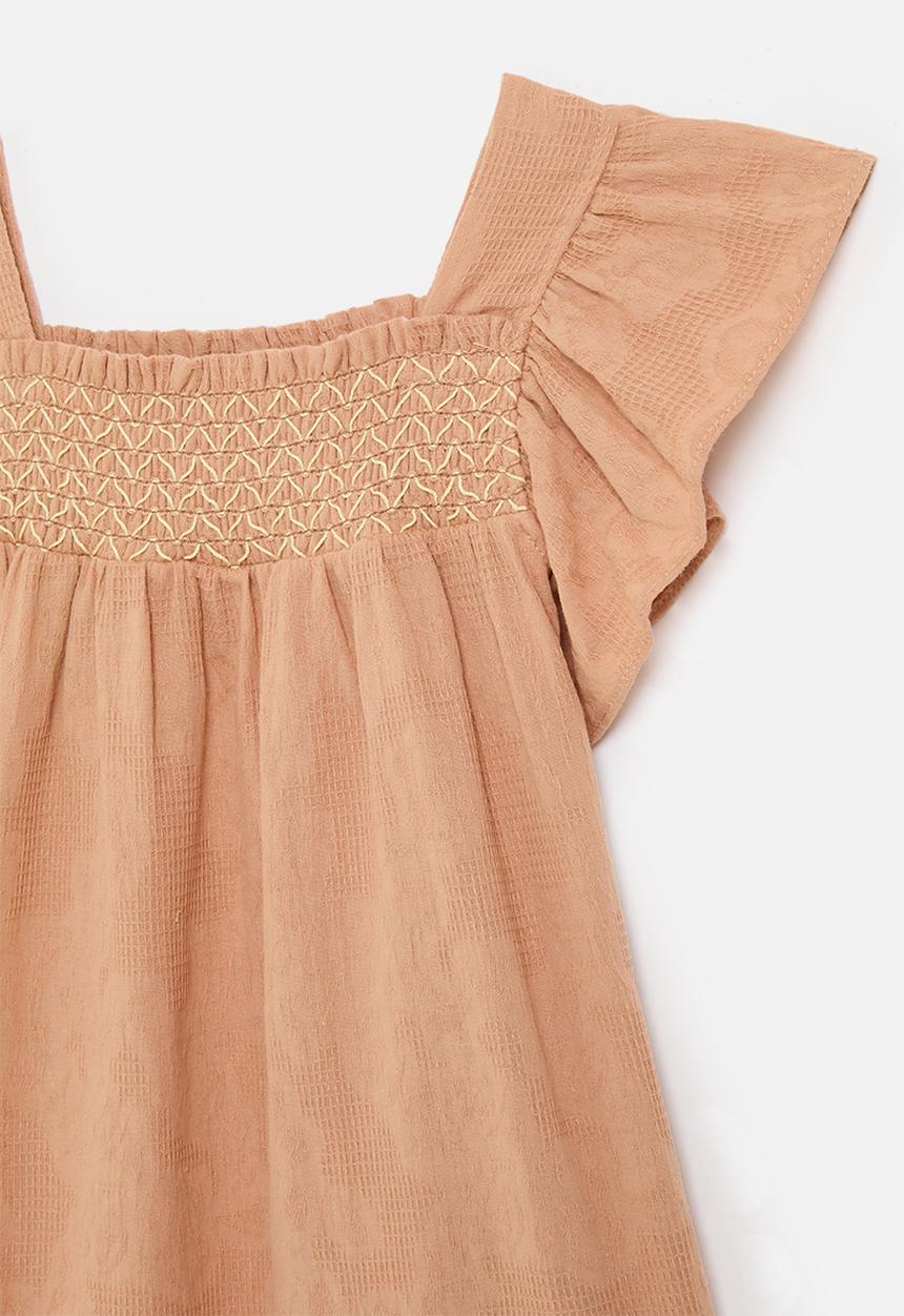 Pop Candy - Frilled sleeved dress - burnt orange