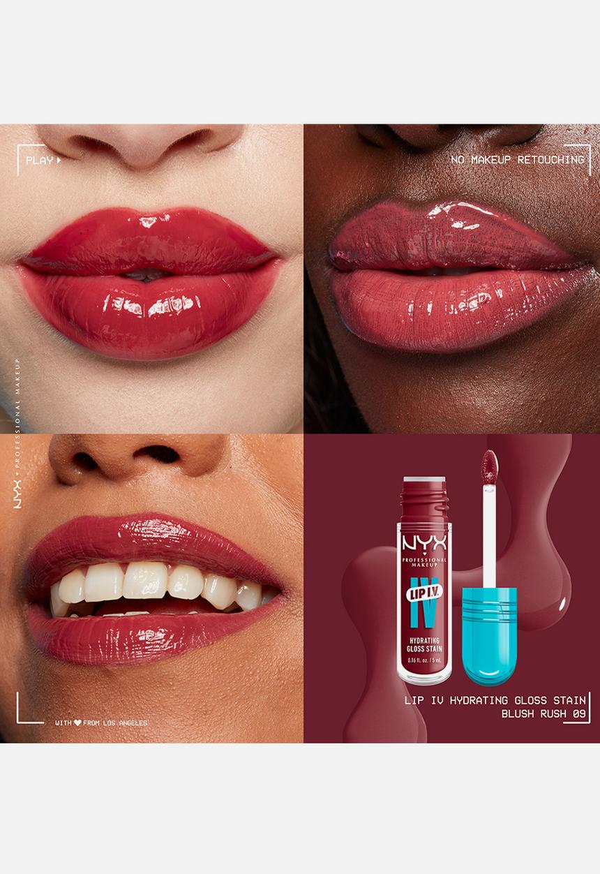 NYX Professional Makeup - Lip IV Hydrating Glossy Lip Stain With 12hr Hydration - Blush Rush