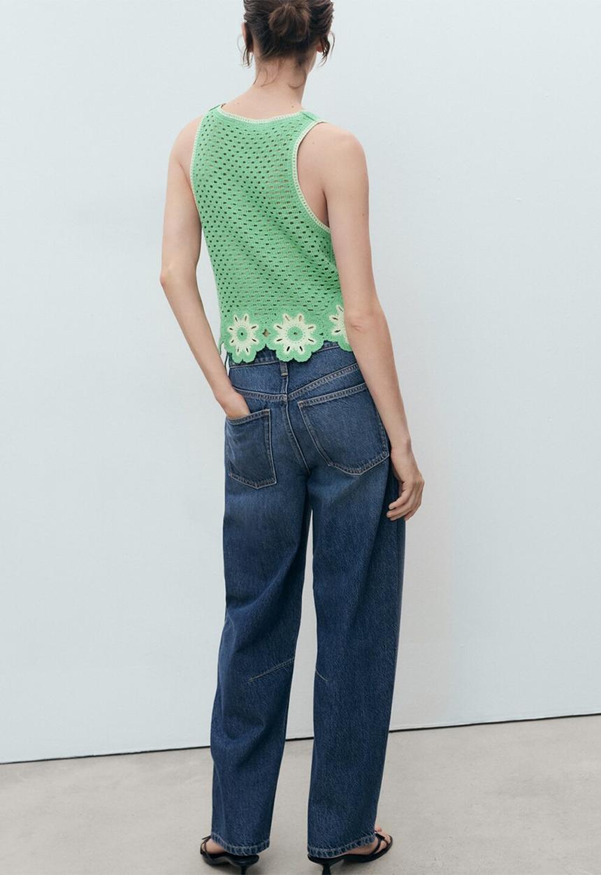 MANGO - Top Fleur - Light/Pastel Green