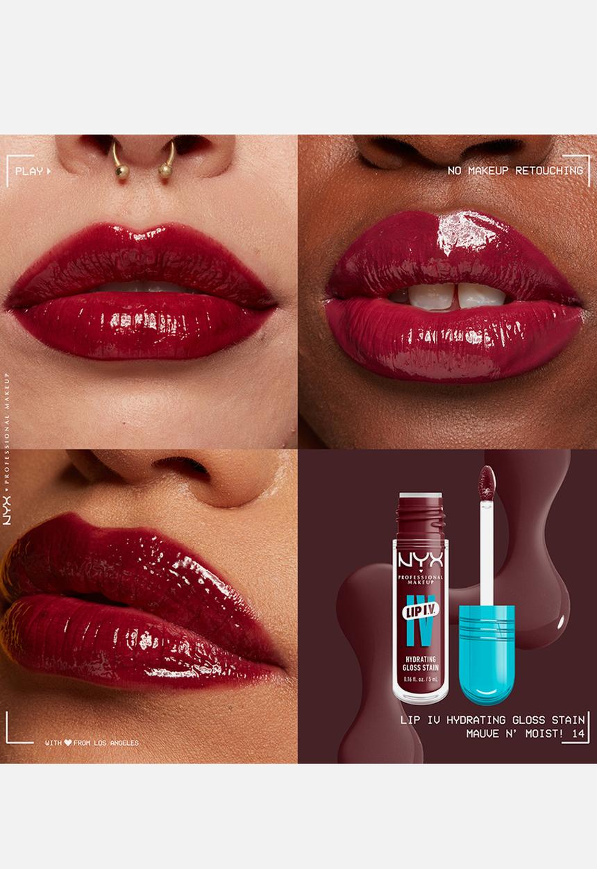 NYX Professional Makeup - Lip IV Hydrating Glossy Lip Stain With 12hr Hydration - Mauve N Moist
