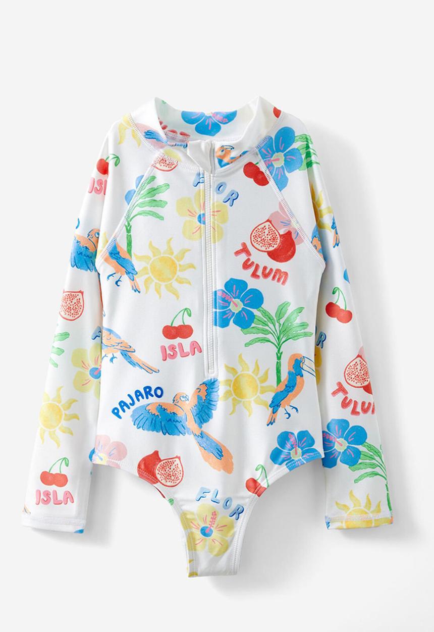 Cotton On - Lydia one piece - dark vanilla/tropical birds