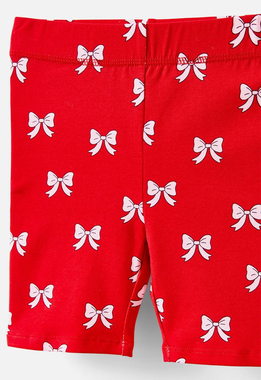 Cotton On - Hailey bike short - varsity red/bows