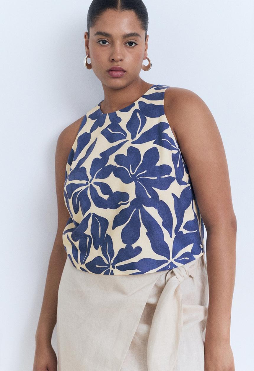 MANGO - Top Jamie - Medium Blue