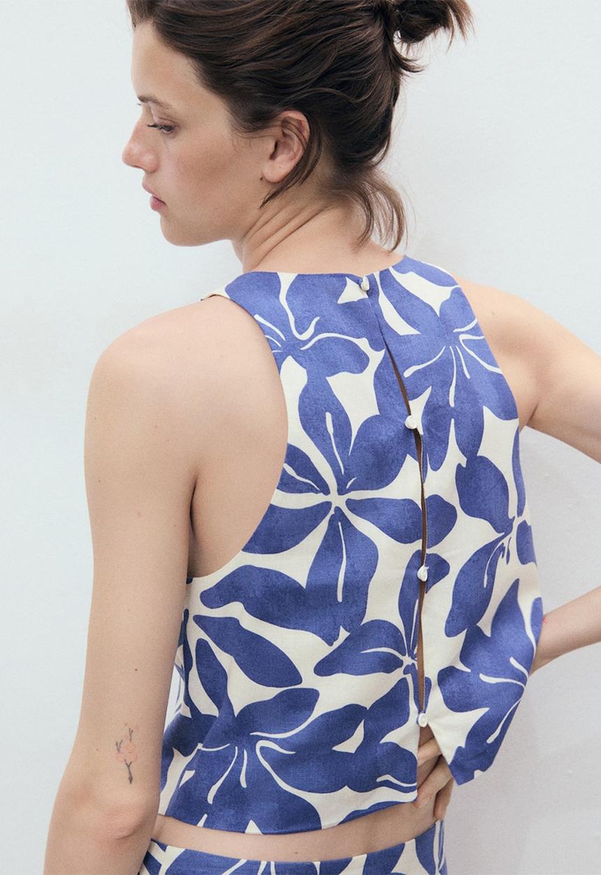 MANGO - Top Jamie - Medium Blue