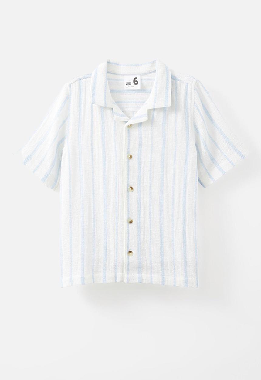 Cotton On - Cabana short sleeve shirt - dawn blue/vanilla