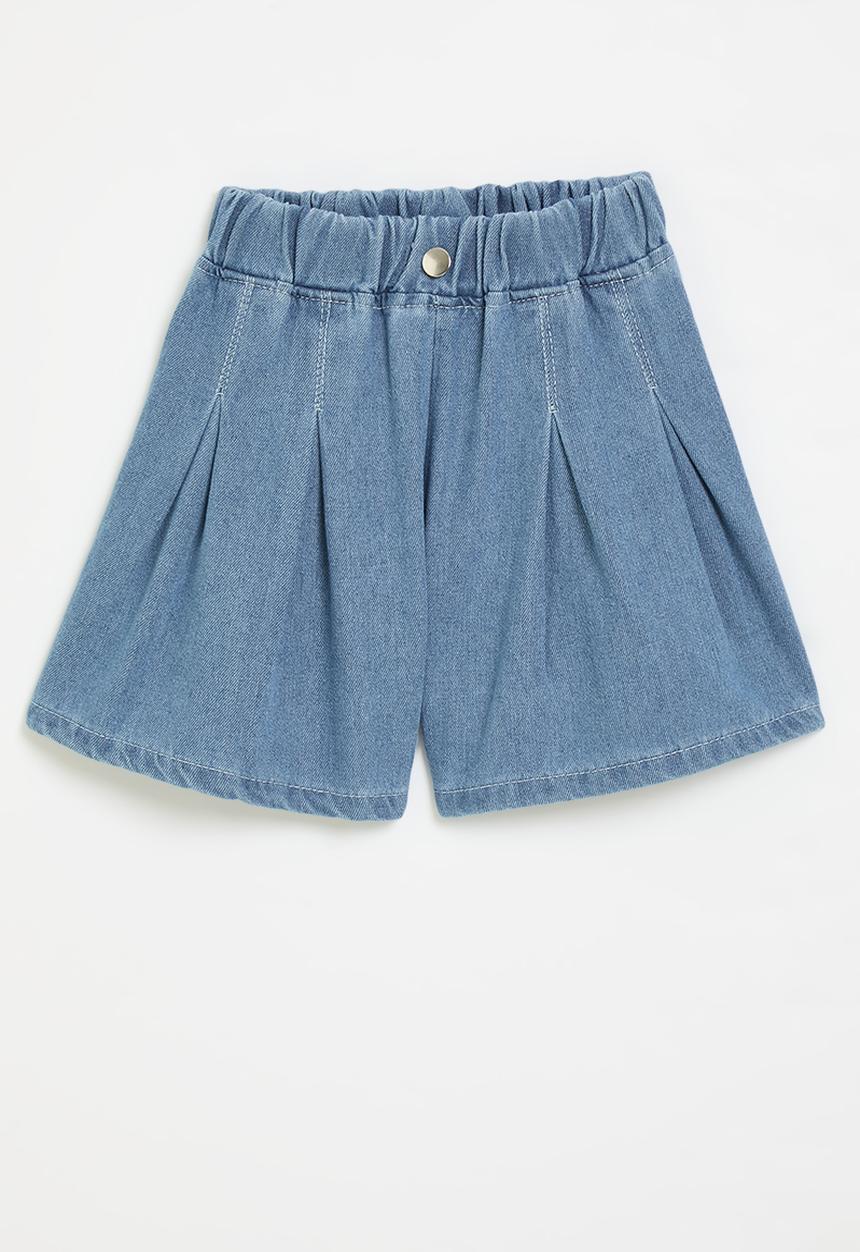 Pop Candy - Pleated denim shorts - stonewash