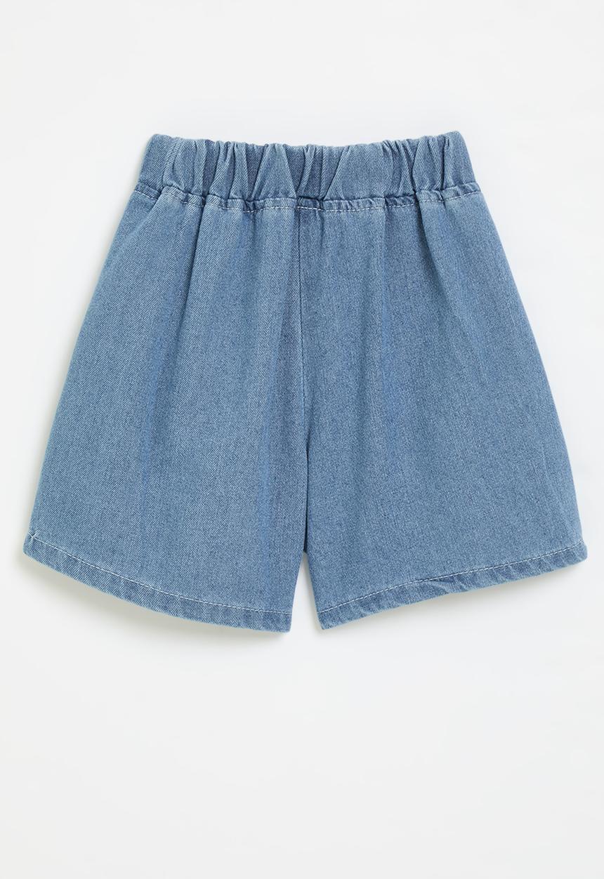 Pop Candy - Pleated denim shorts - stonewash