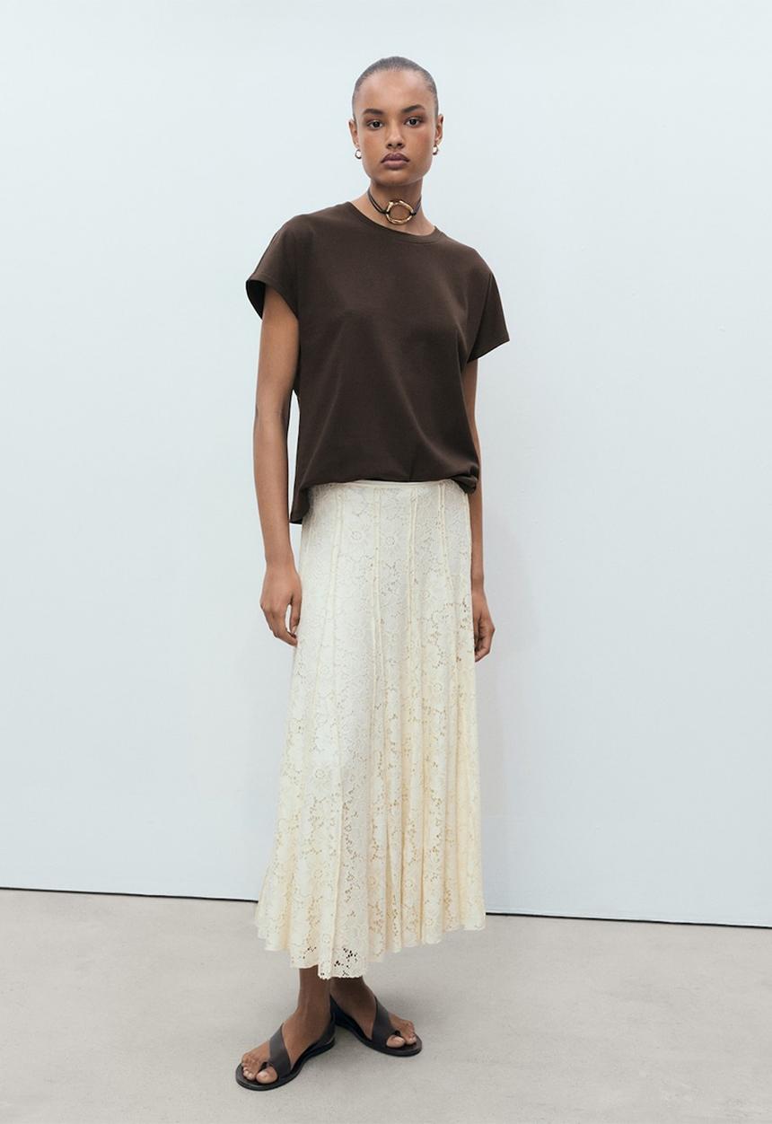 MANGO - T-shirt Sevilla -  Brown