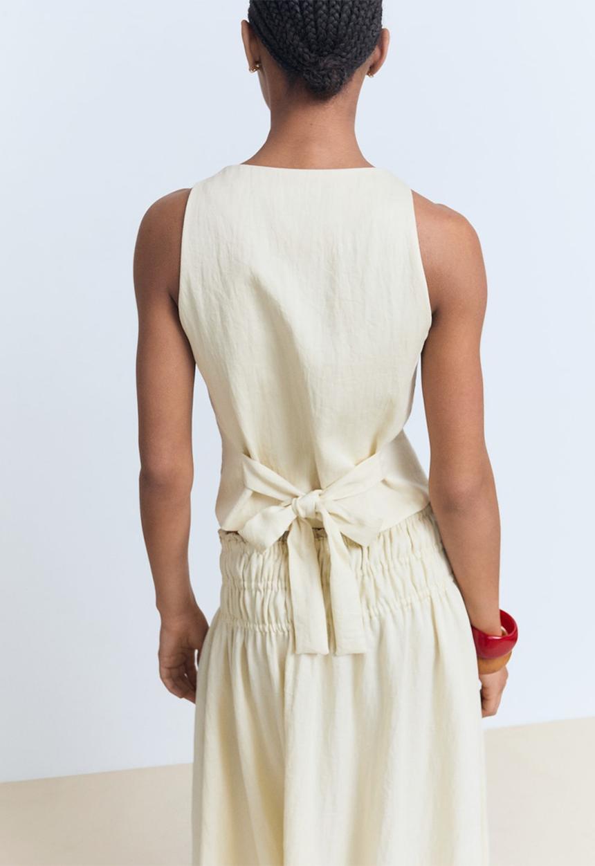 MANGO - Vest Perth - Light Beige