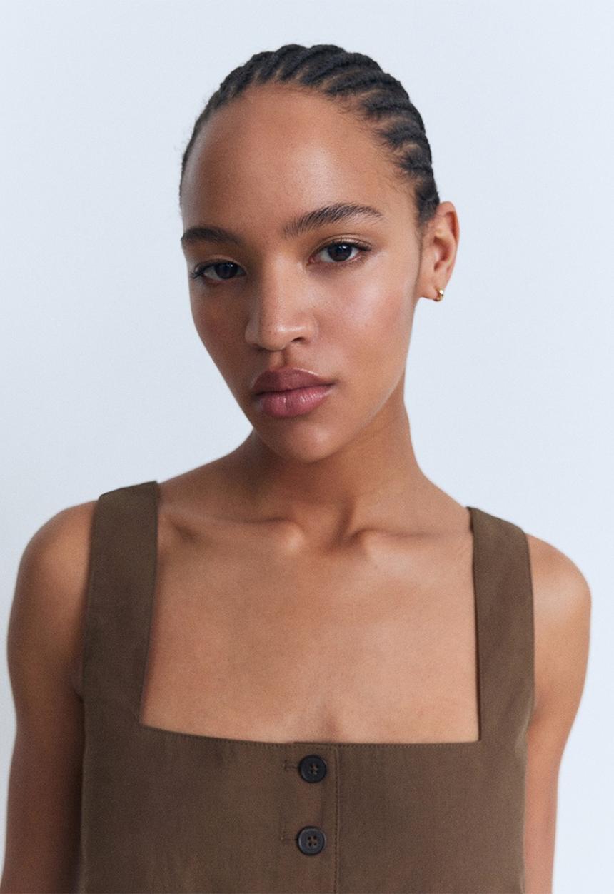 MANGO - Vest Huga - Brown