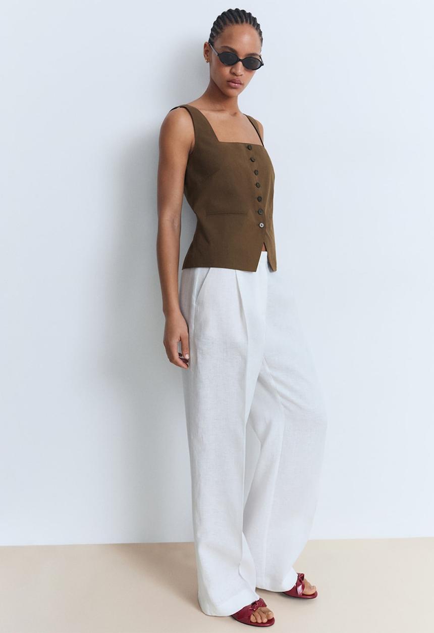 MANGO - Vest Huga - Brown