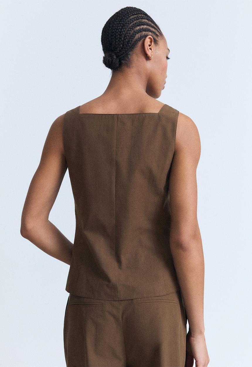 MANGO - Vest Huga - Brown