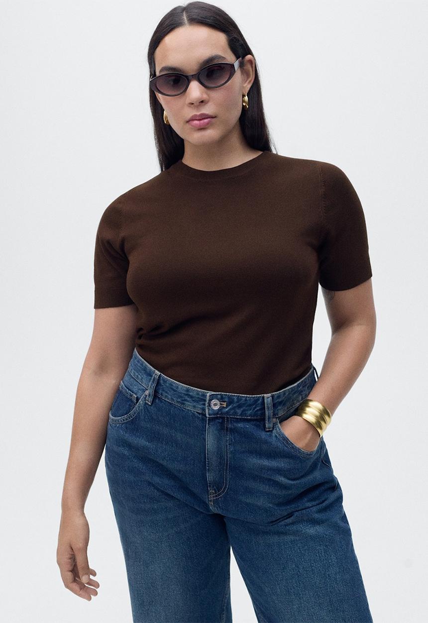 MANGO - Sweater Basic - Dark Brown
