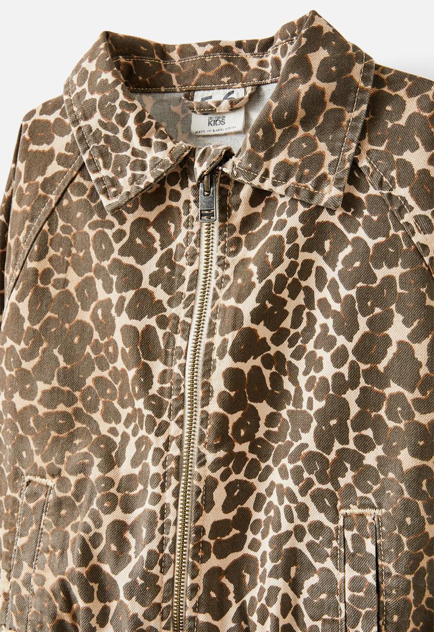 Cotton On - Denim Bomber Jacket - Summer Leopard