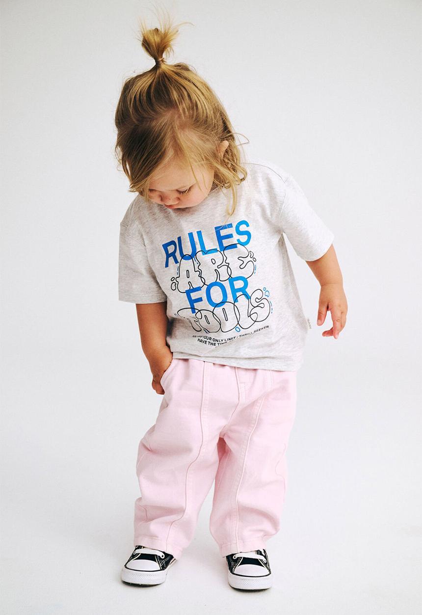Cotton On - Bobbi Short Sleeve Graphic Tee - Cloud Marle/Rules Are For Fools