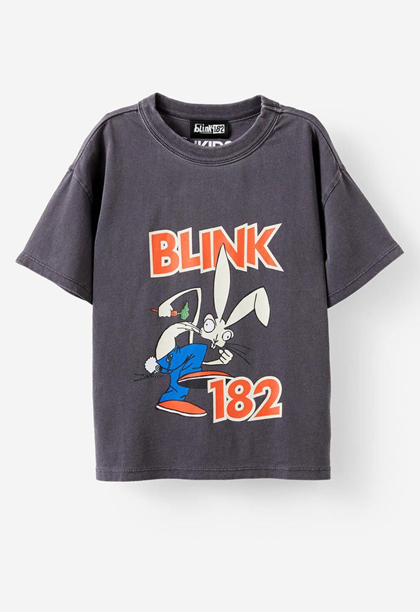Cotton On - Licensed Drop Shoulder Short Sleeve Tee - Lcn Mt Rabbit Grey/Blink 182