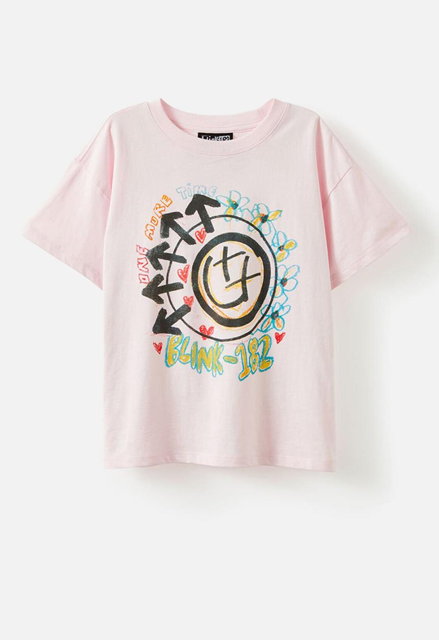 Cotton On - License Drop Shoulder Short Sleeve Tee - Lcn Mt Blink 182/Tea Party Pink