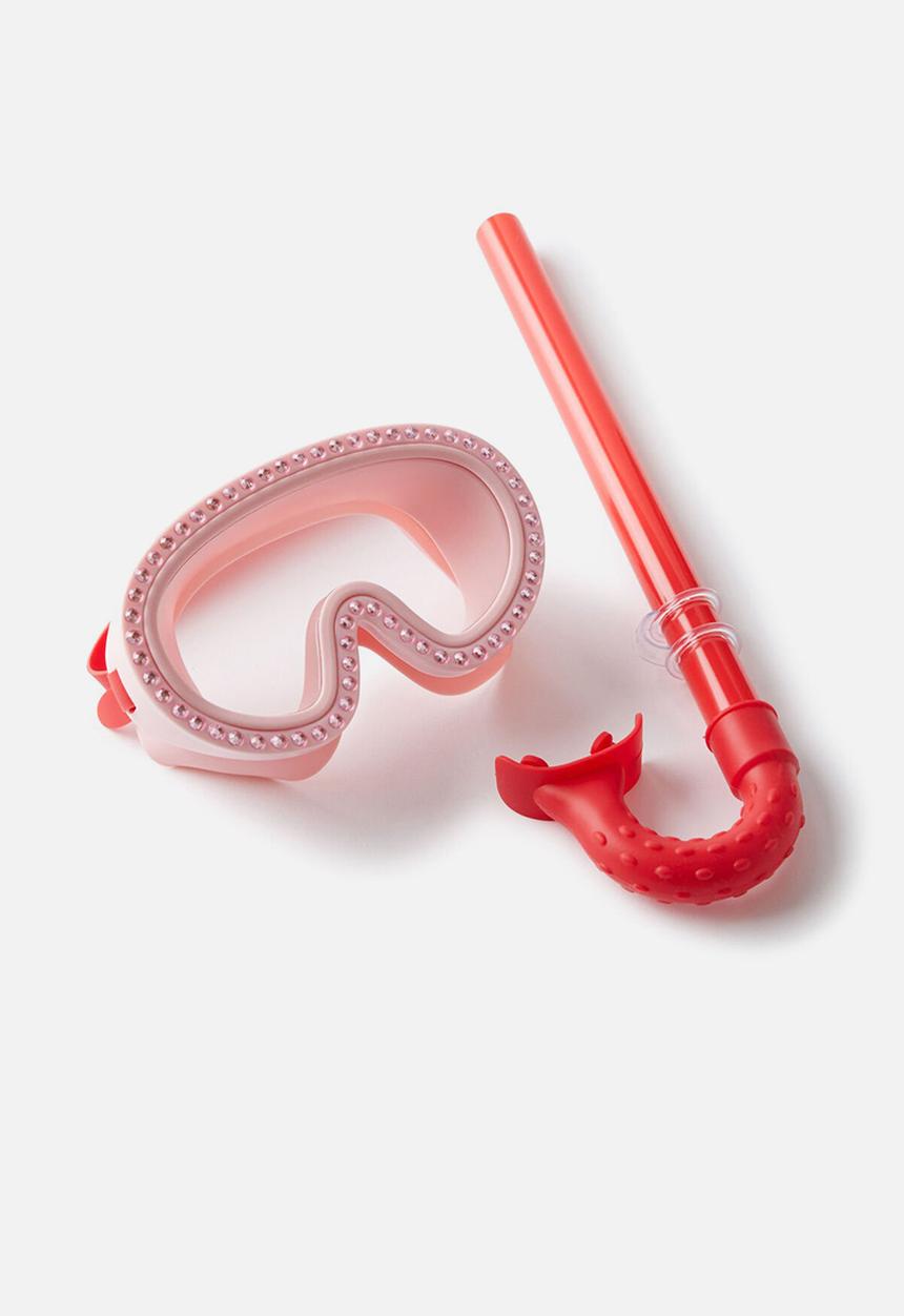 Cotton On - Kids Mask & Snorkel Set - Marshmallow/Sparkle