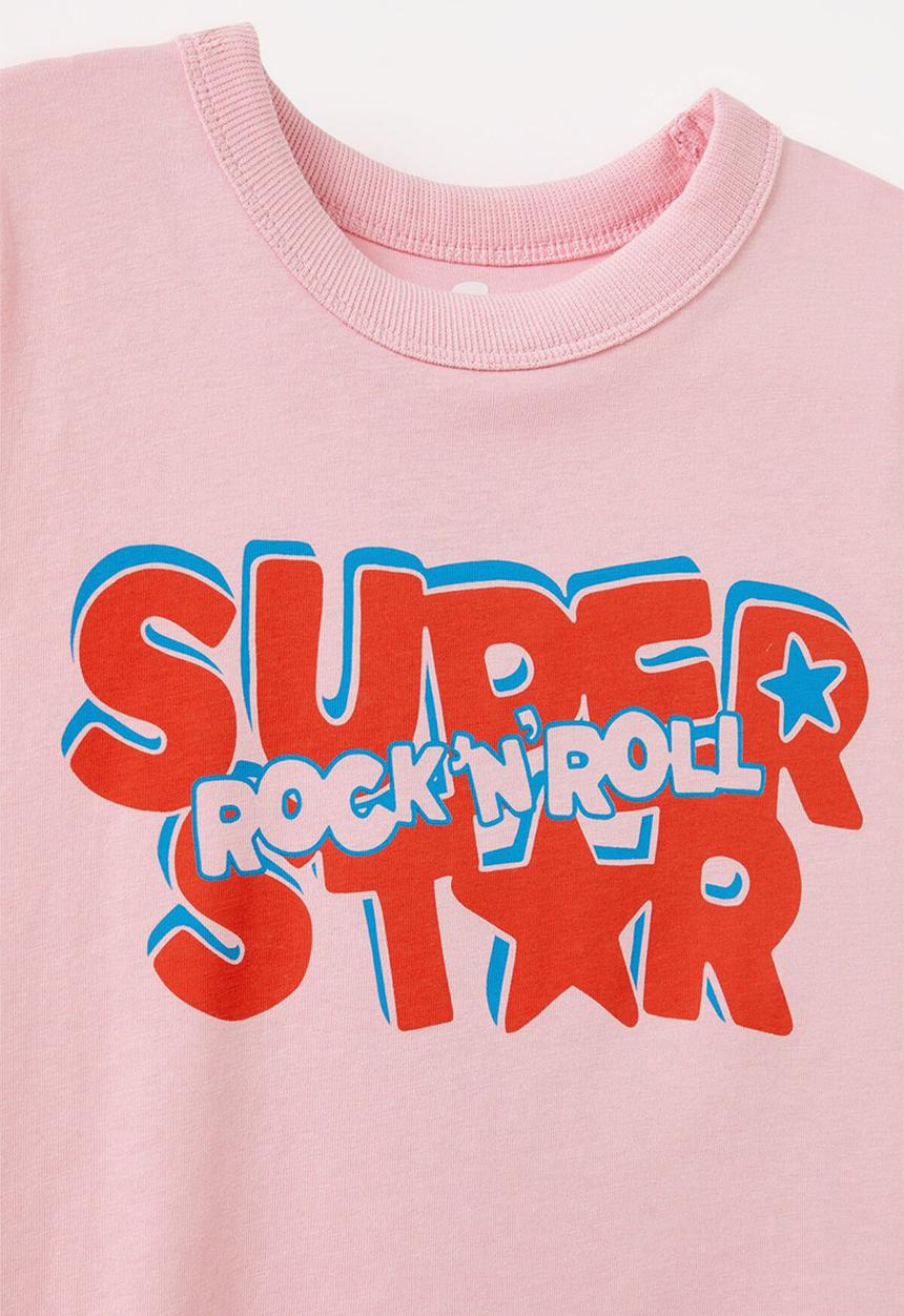 Cotton On - Poppy Oversize Graphic Print Tee - Marshmellow/Rock N  Roll