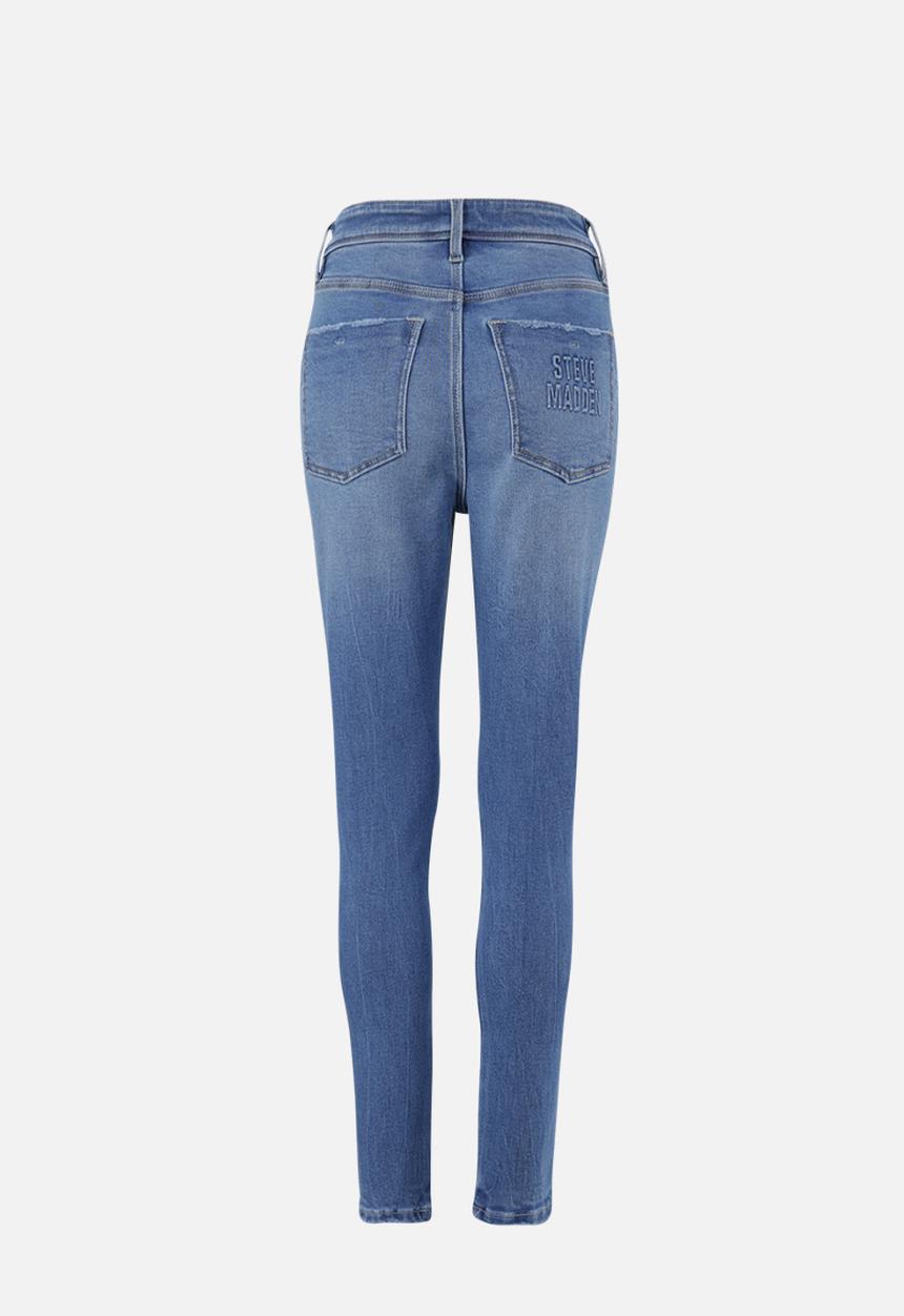 Steve Madden - Zoe Contour Curvy Mid Wash Skinny - Mid Blue