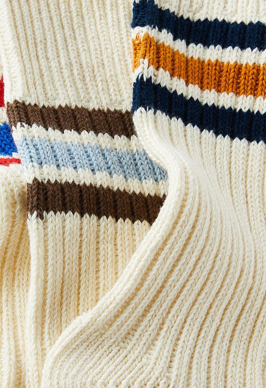 Cotton On - 3 Pack Varsity Socks - Gold Navy/Lt Blue Brown/Cobalt Red/Stripes