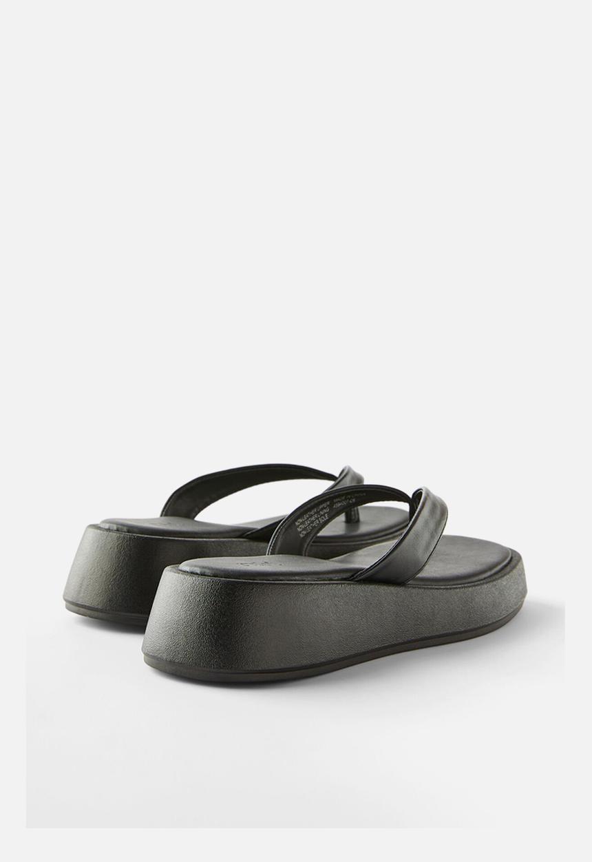 Cotton On - Byron flatform sandal - black smooth