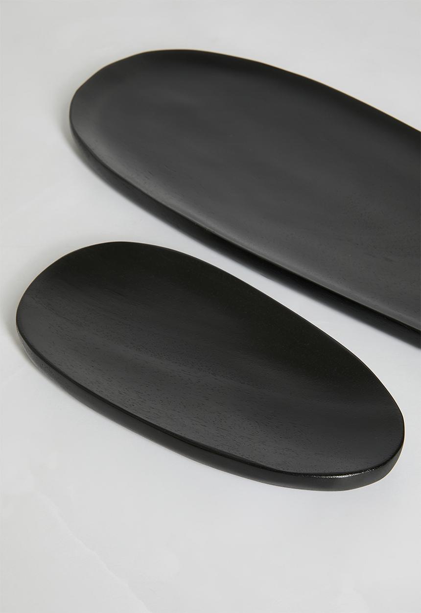 Sixth Floor - Oblong wooden platter - Black