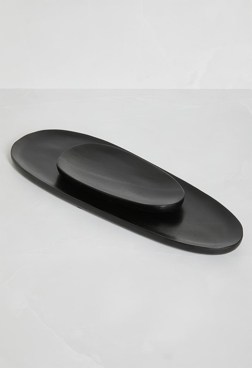 Sixth Floor - Oblong wooden platter - Black
