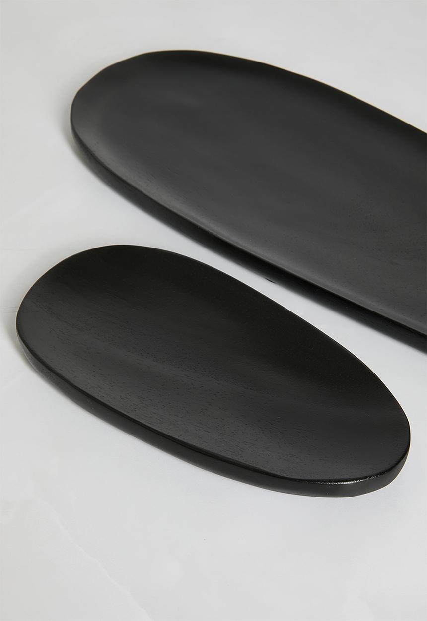 Sixth Floor - Oblong wooden platter - Black