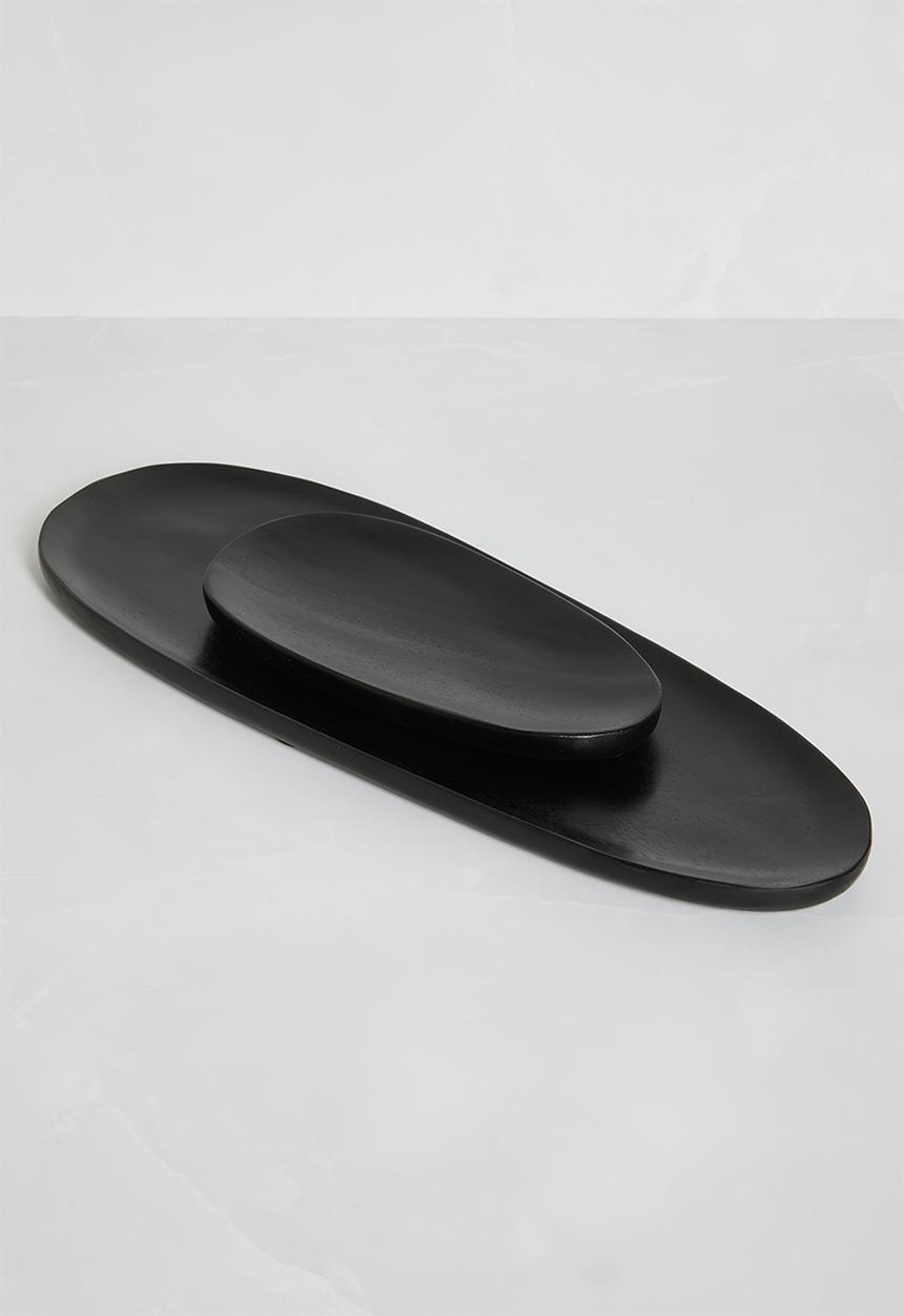 Sixth Floor - Oblong wooden platter - Black
