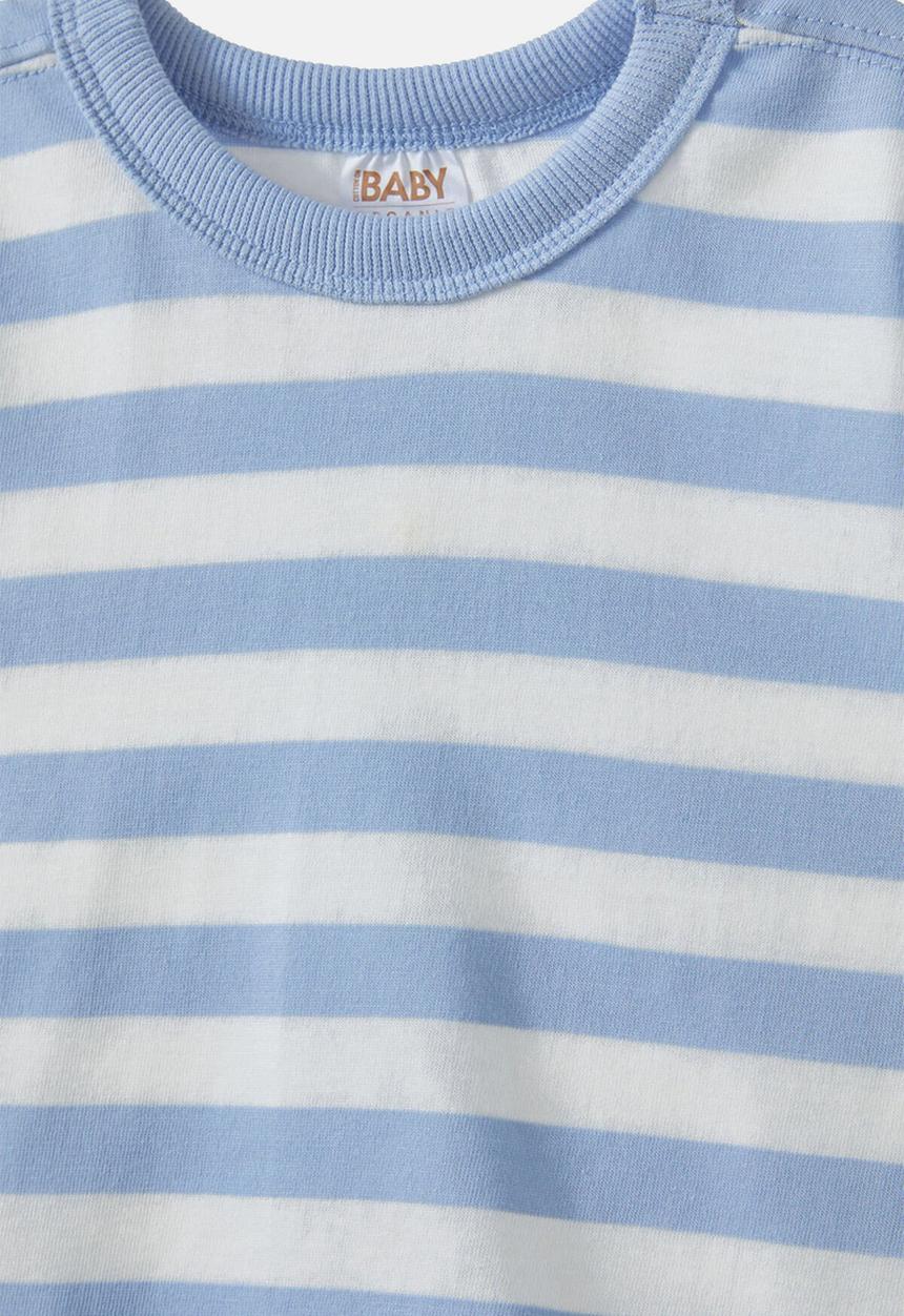 Cotton On - Bobbi short sleeve graphic tee - dawn blue/vanilla stripe