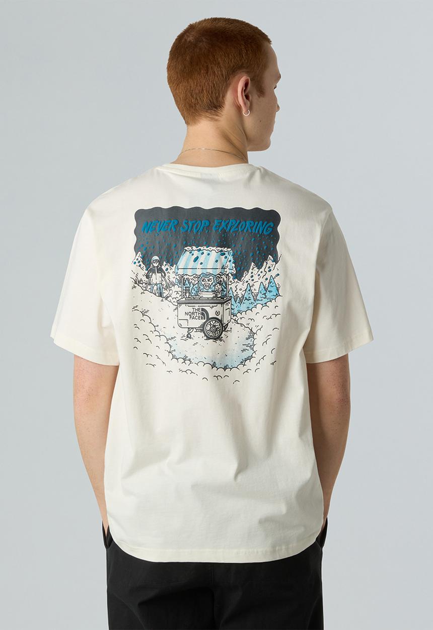 The North Face - S/S Powder Days Relaxed Tee - Graphic - White Dune (QLI)