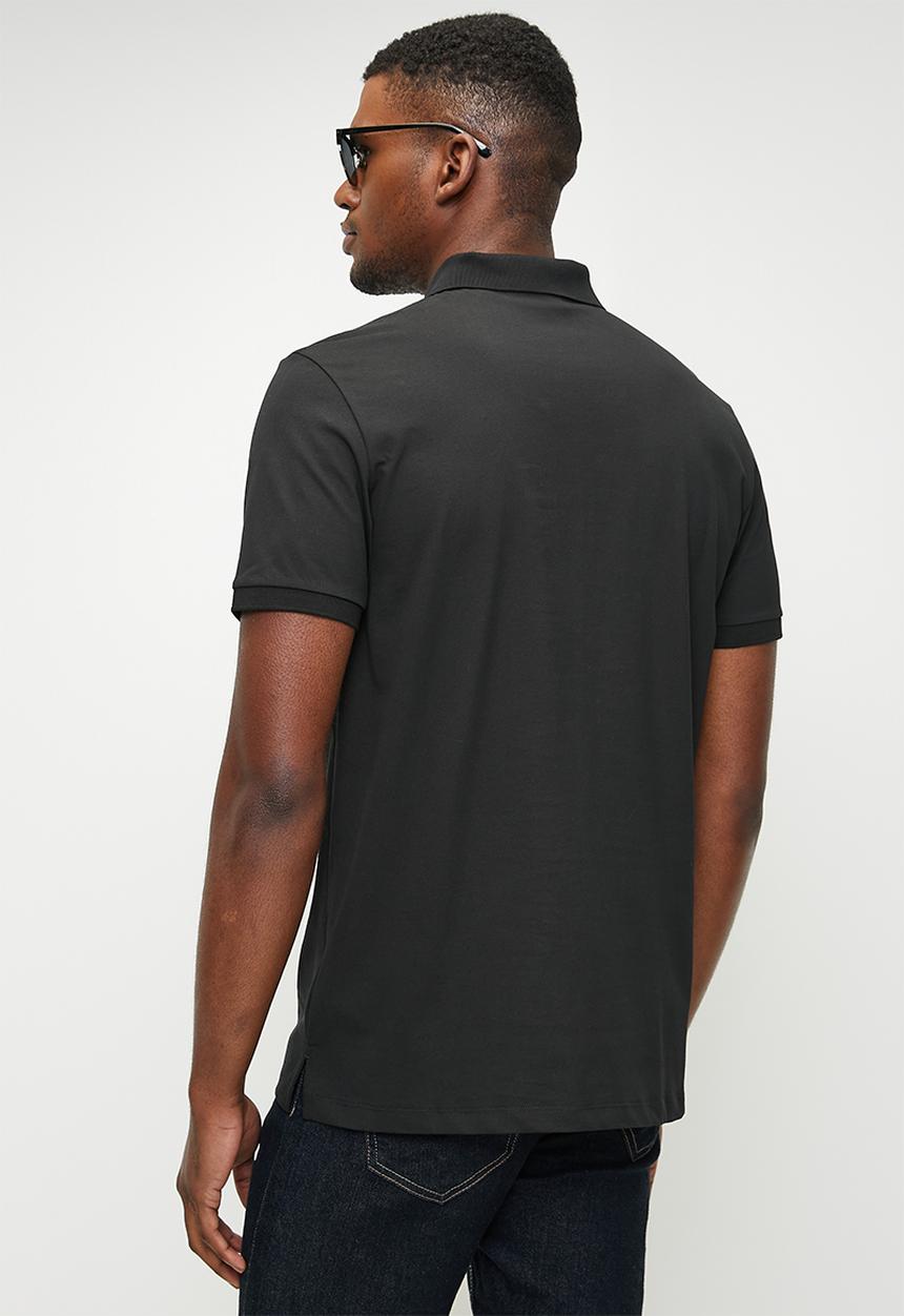 Calvin Klein - Short Sleeve Smooth Cotton Solid Polo - Black