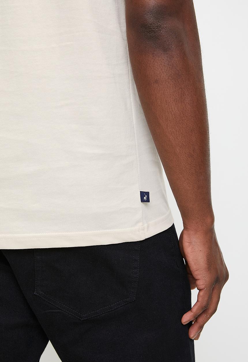 POLO - Bas linen blend short sleeve T-shirt - stone