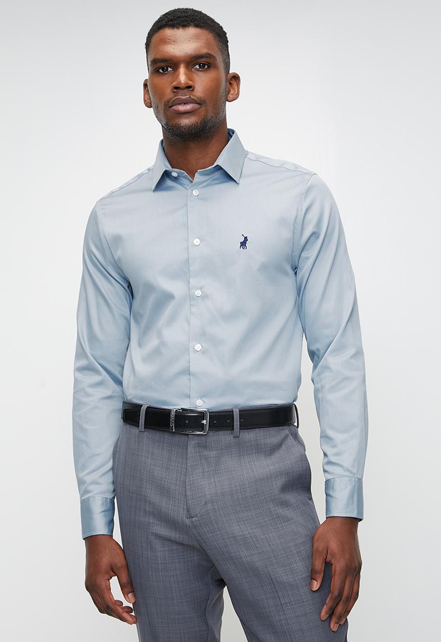 POLO - Greig essential sateen long sleeve shirt - blue