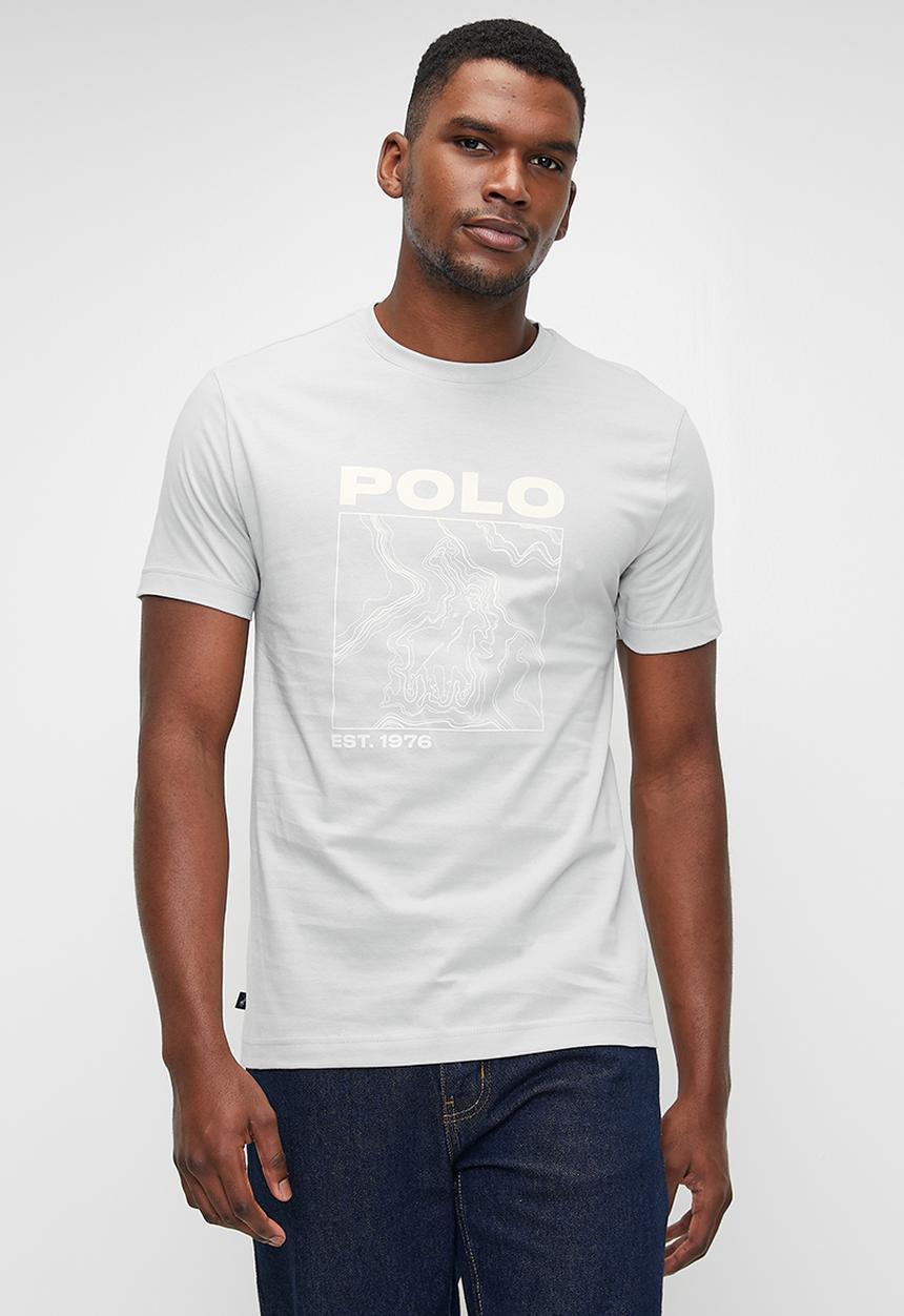 POLO - Ellis printed typography short sleeve T-shirt - grey